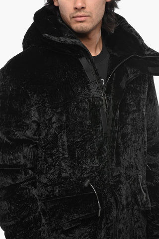 Gepolsterte Veloursjacke mit Kordelzug in der Taille