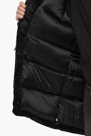 Gepolsterte Veloursjacke mit Kordelzug in der Taille