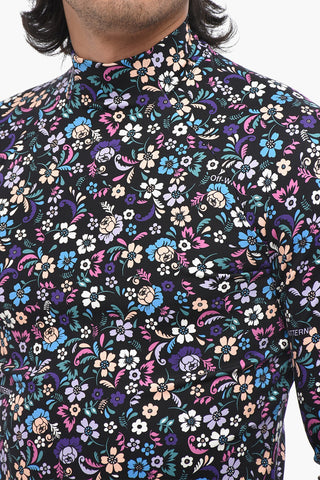 SEASONAL Top a Maniche Lunghe 2ND SKIN con Motivo Floreale