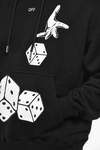 Angerauter Baumwoll-Hoodie DICES SKATE Mit Print
