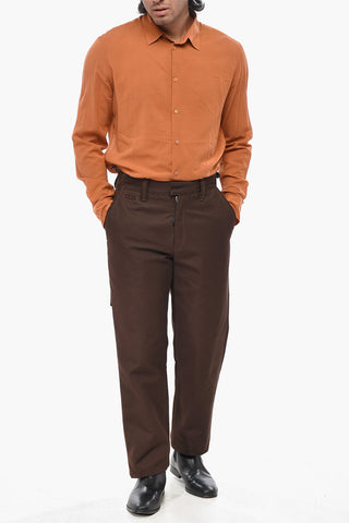 Pantaloni Chino in Misto Cotone con Passanti