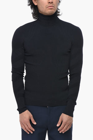 High-Neck Sweater DIAGS KNIT In Stretch Fabric