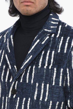 Velour Coat SHIBORI With Geometric Pattern