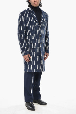 Veloursmantel SHIBORI mit geometrischem Muster
