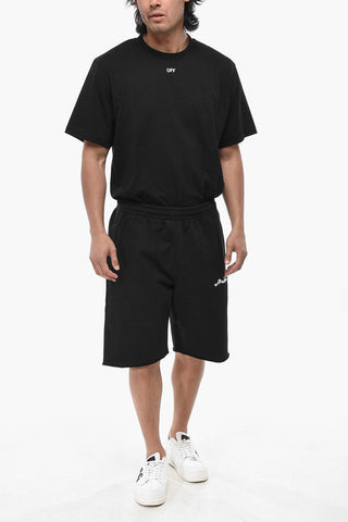 Brushed Cotton Shorts with Raw Hem