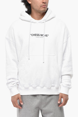 Angerauter Baumwoll-Hoodie CHESS MOVE