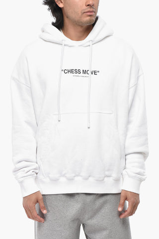Angerauter Baumwoll-Hoodie CHESS MOVE
