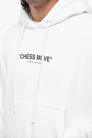 Angerauter Baumwoll-Hoodie CHESS MOVE