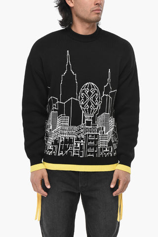 Crew-Neck Sweater SKYLINE Jacquard Wool-Blend
