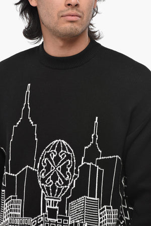 Rundhalspullover SKYLINE Aus Jacquard-Wollmischung