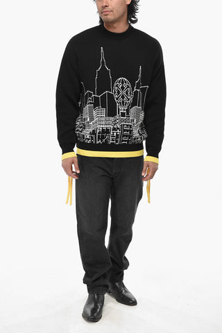 Crew-Neck Sweater SKYLINE Jacquard Wool-Blend