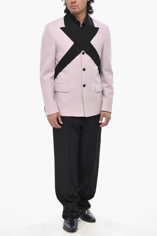 Blazer Relaxed Fit STICKER COLLAR con Dettaglio Criss Cross