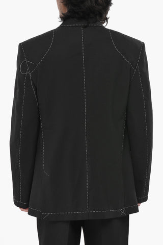자수 면 더블브레스트 블레이저 BODY STITCH