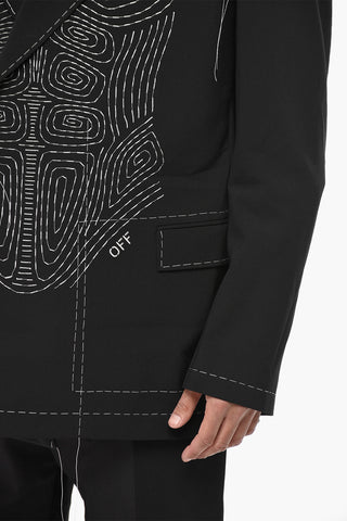 자수 면 더블브레스트 블레이저 BODY STITCH