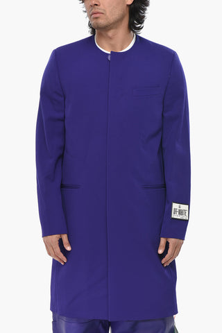 SEASONAL Wool Coat WAVE TAG With Lapel-Less Design