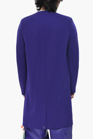 SEASONAL Wool Coat WAVE TAG With Lapel-Less Design