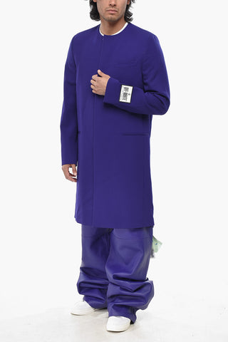 SEASONAL Wool Coat WAVE TAG With Lapel-Less Design
