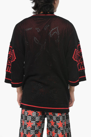 Strick-T-Shirt VARSITY NET Mit Jacquard-Logo