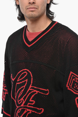 Strick-T-Shirt VARSITY NET Mit Jacquard-Logo
