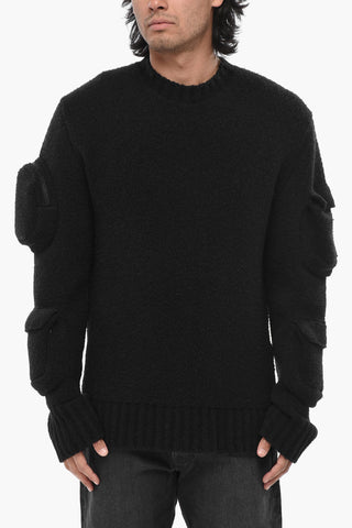 Crewneck Knit ROUND PKTS with Sleeve Pockets