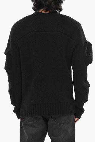 Crewneck Knit ROUND PKTS with Sleeve Pockets