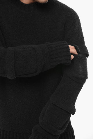 Crewneck Knit ROUND PKTS with Sleeve Pockets