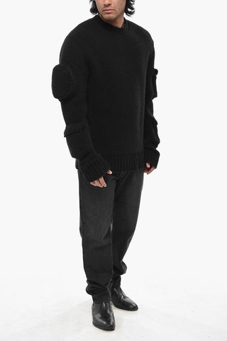 Crewneck Knit ROUND PKTS with Sleeve Pockets