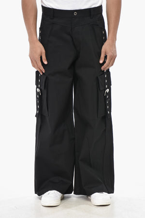 Cargohose im Wide-Leg-Schnitt aus Baumwolle EYELET