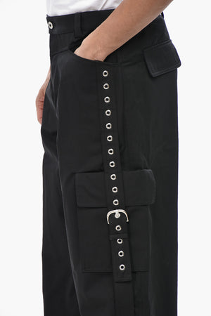 Cargohose im Wide-Leg-Schnitt aus Baumwolle EYELET
