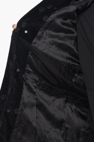 Velour Jacket HANDS OFF with All-Over Embroidery