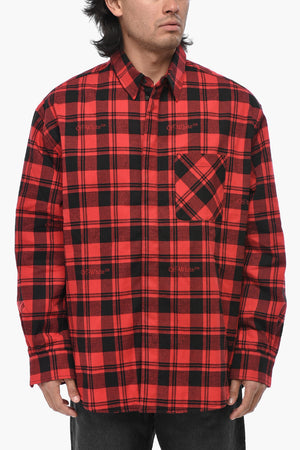 Gesteppte Overshirt aus Baumwollflanell mit Karomuster