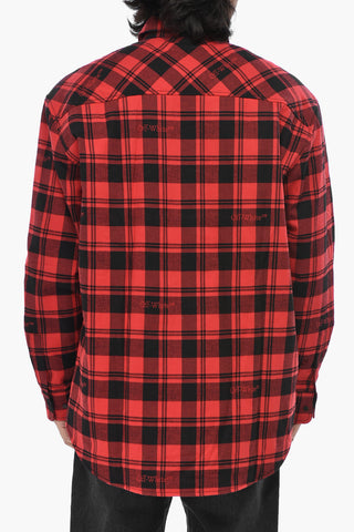 Gesteppte Overshirt aus Baumwollflanell mit Karomuster