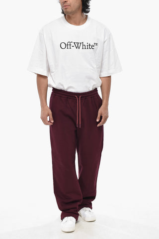 Joggers aus angerauter Baumwolle OW mit gesticktem Monogramm