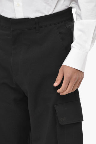 Twill Cargo Trousers With Ankle Drawstring