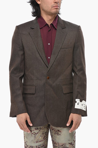 TAILORING Wool-Twill Blazer with Flap Pockets