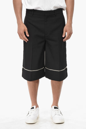 Shorts in Lana Vergine ZIP TAIL con Chiusura a Scomparsa