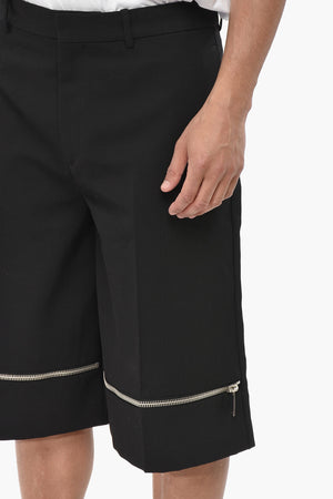 Shorts in Lana Vergine ZIP TAIL con Chiusura a Scomparsa