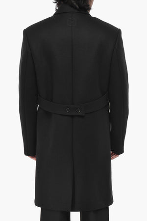 Wool Blend Coat STICKER COLLAR With Peak Lapel