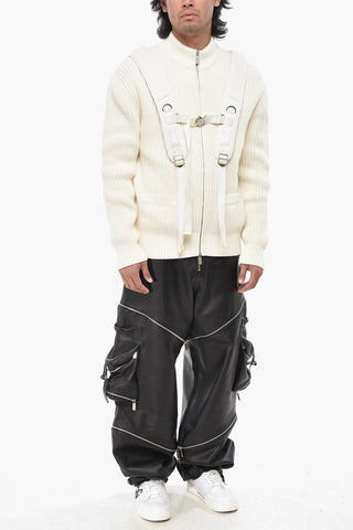 Maglia Zip-up STRAPS in Cotone con Spallini Imbottiti