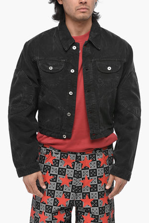 Giubbotto in Denim GARMDYED con Zip Posteriore