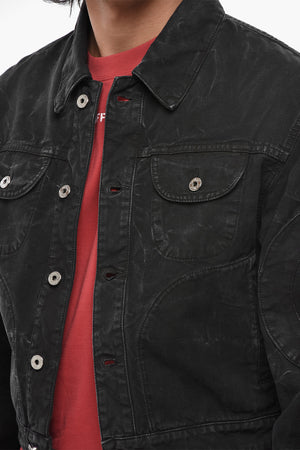 Giubbotto in Denim GARMDYED con Zip Posteriore