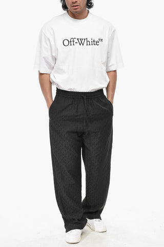 Silk-Blend Jacquard Trousers PAJAMA With Monogram Pattern