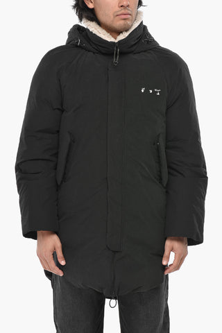 Padded Cotton-Blend Parka With Shearling Collar