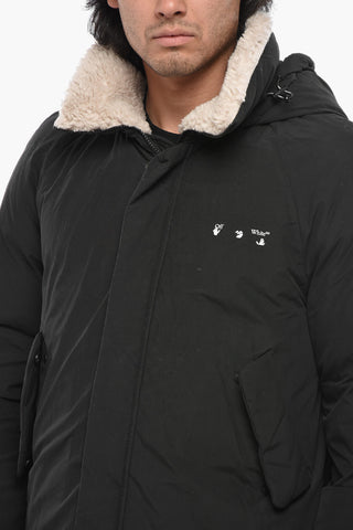 Padded Cotton-Blend Parka With Shearling Collar