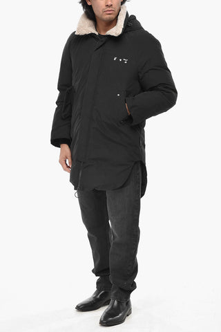 Padded Cotton-Blend Parka With Shearling Collar