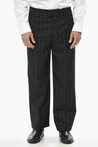 TAILORING Virgin Wool Trousers With Checked Pattern