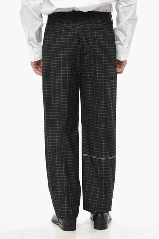 TAILORING Virgin Wool Trousers With Checked Pattern