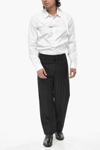 TAILORING Virgin Wool Trousers With Checked Pattern