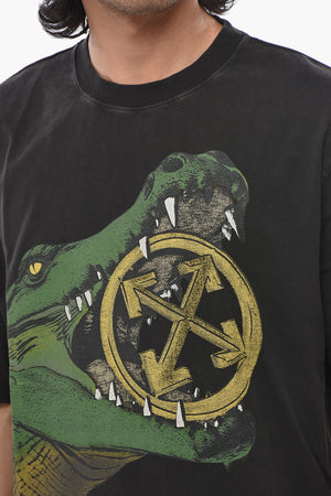 Rundhals-T-Shirt BIG CROCO Mit Print