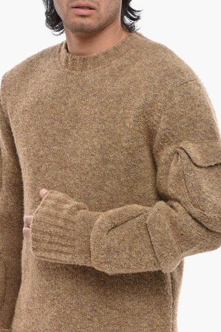 Wool-Blend Bouclé Sweater with Utility Pockets on the Sleeve